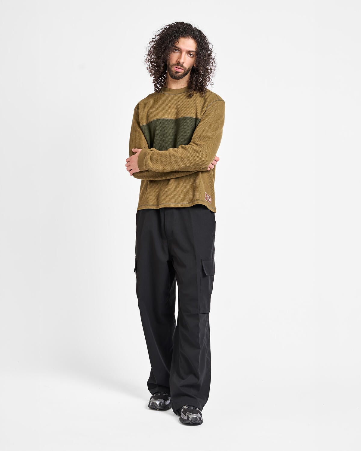 Brain Dead Thermal Long Sleeve Tee | P26T01004833-oli | AFEW STORE